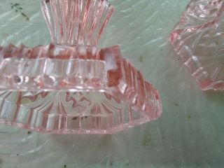 Art Deco candlesticks pink glass 1930s pretty 5