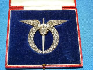 Cased WWII Czechoslovakian Pilot / Observer Badge & Mini,  Spink London (B35) 2