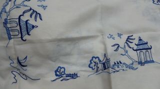 Estate Linen Table Cloths Doilies Placemats Embroidery Blue Willow Lace Napkins