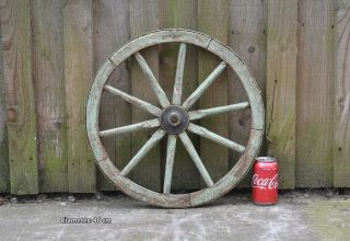 Vintage Old Wooden Cart Wagon Wheel - 46 Cm Delivery