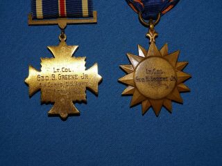 WWII AAF Medal Pair,  Named to: Lt.  Col.  Geo B.  Greene Jr 1942 (A25) 4