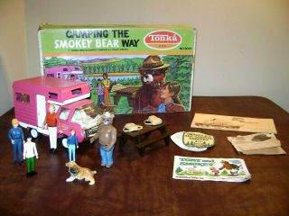 Vintage Tonka Camping The Smokey Bear Waycamping Set Camper Figures