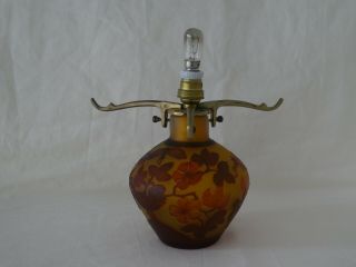 French Cameo Glass GALLE Style Vase Table Lamp 2