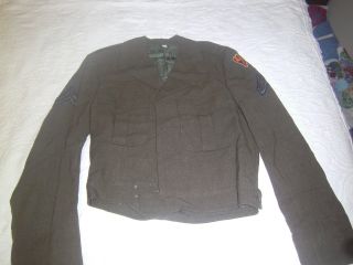 Vintage Us Army Wool Ike Eisenhower Jacket Size 38l Marked R - 5668