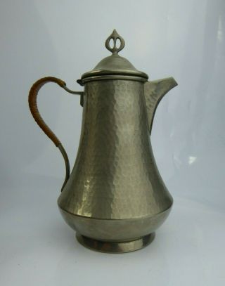 Antique Wmf Pewter Tea Coffee Pot,  Jugendstil Art Nouveau Ostrich Mark German