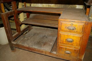 Wood Craftsman vintage antique Chicago 1920s industrial drafting table desk 2