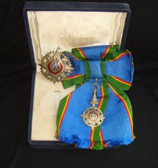 Thailand: Order Of The Crown Grand Cross Set & Luxury Case C.  1950 $1