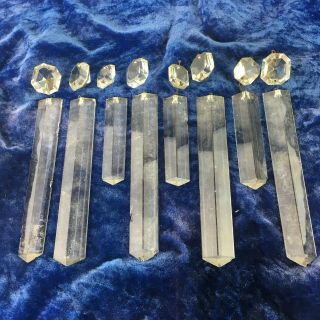 Antique Crystal Glass Lustre Replacement Droplets X8 Set 1