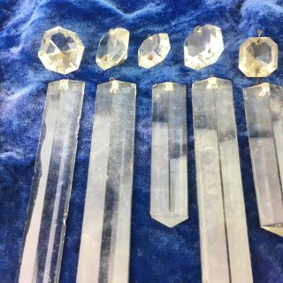 Antique Crystal Glass Lustre Replacement Droplets X8 Set 1 2