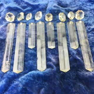 Antique Crystal Glass Lustre Replacement Droplets X8 Set 1 3