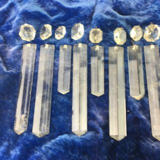 Antique Crystal Glass Lustre Replacement Droplets X8 Set 1 4