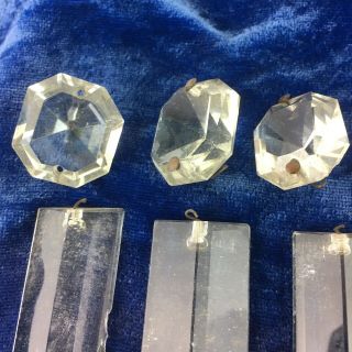 Antique Crystal Glass Lustre Replacement Droplets X8 Set 1 6