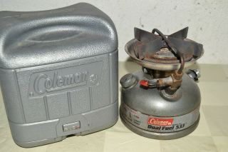 1991 Vtg Coleman Dual Fuel Gas Camp Stove 533 Portable Single Burner