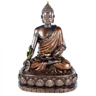 Medicine Buddha Statue 5.  5 " Buddhist Icon Health Meditation Bronze