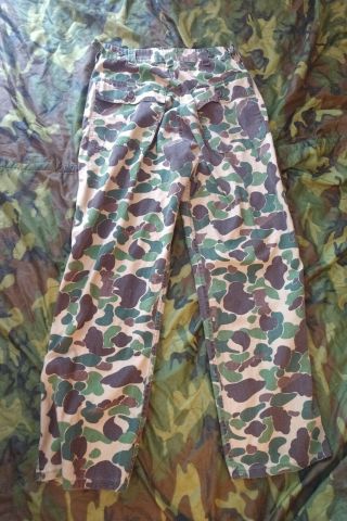 Vintage Vietnam War " Duck Hunter  Frogskin " Spot Camouflage Pants,  Size Small