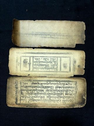 18 - 19th Century Antique Mongolian Buddhist Woodblock Complete Manuscript