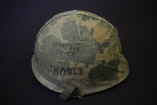 Early Vietnam War M - 1 Helmet Complete With Personalized Camo Cover