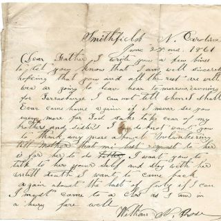 Civil War Letter Home By A Recruit In The 24th North Carolina Infantry