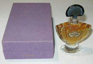 Vintage Guerlain Shalimar Perfume Bottle/purple Box 1/2 Oz Unused/full - 1983
