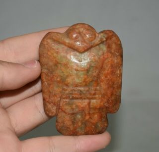 2.  6 " China Hongshan Culture Old Jade Stone (black Magnet) Eagle Bird Pendant A5