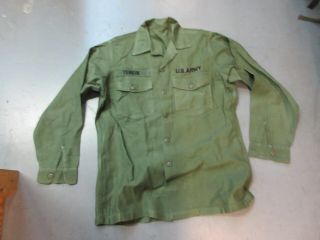 Us Army Vietnam Era Og 107 Cotton Sateen Fatigue Shirt Large