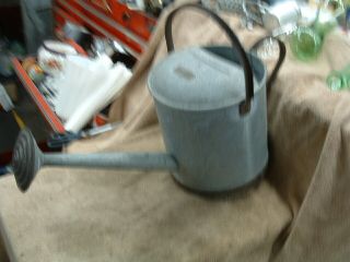 VERY OLD RARE HUGE ANTIQUE WATERING CAN GALVANIZED / COPPER FOR PLANTS FLOWERS 3