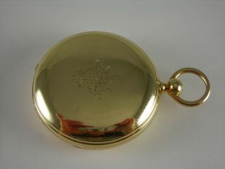 Antique 18s Waltham 1857 model key wind pocket watch.  14 k solid gold case.  1859 3