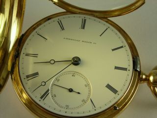 Antique 18s Waltham 1857 model key wind pocket watch.  14 k solid gold case.  1859 7