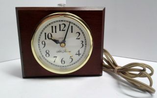 Vintage Seth Thomas Wooden Electric Buzz Alarm Table Clock 0444 Wood
