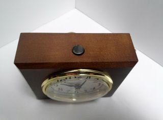 Vintage Seth Thomas Wooden Electric Buzz Alarm Table Clock 0444 wood 3