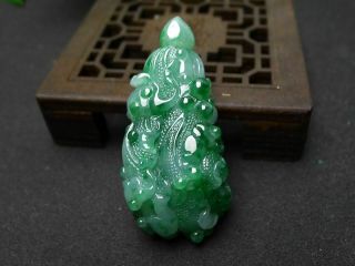 100 Natural Jade A Goods Hand - Carved Green Landscape Jade 862