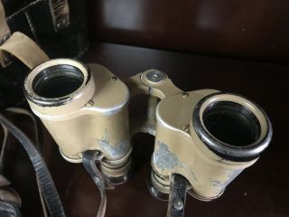 Ww2 Afrika Korps Binoculars With Case German Army Tan Ordnance Wwii 11