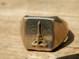Ring 1942 Paris German Wehrmacht Ww2 Relics Wwii Nazi Soldat Waffen - Ss