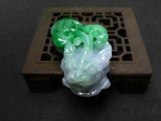 100 Natural Jade A Goods Hand - Carved 貔貅 Pendant 856