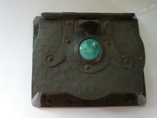 Liberty Style Arts & Crafts Pewter Box with Ruskin Cabochon 2