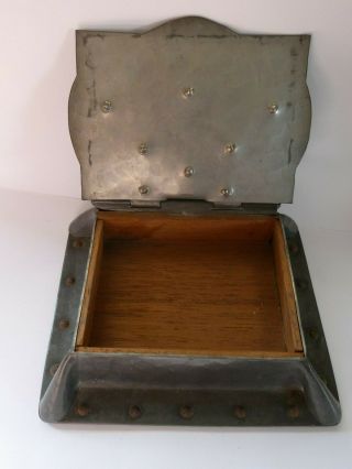Liberty Style Arts & Crafts Pewter Box with Ruskin Cabochon 6