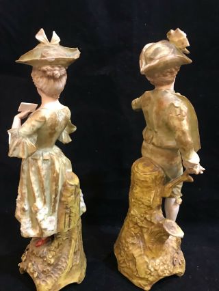 Antique Ernst Wahliss Turn Wien Austria porcelain Figurine girl & boy 4