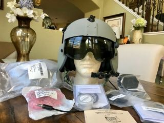 Hgu56 Gentex Flight Pilot Helmet & Nvg,  Mfs Shield Mask,  Cep Lg Hgu 56