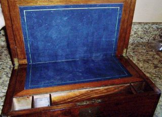 Antique Brass Bound Captain campaign Writing Lap Desk Box 15 i/2 in cond 4