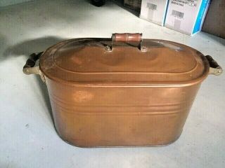 Antiques,  Primitives,  Copper Boiler W/lid,  Solid Copper,  1900 - 1940,  United States