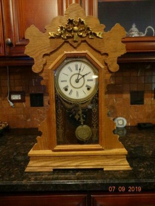 Vintage Mantel Mechanical With Seth Thomas Movement Clock