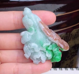 100 Natural Jade A Goods Hand - Carved Green Cabbage Pendant 020