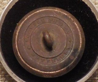 dug Civil War Connecticut coat button w/ Scovill Mfg Co / Waterbury rmdc b/m 2