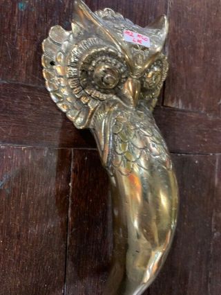 Large Owl Door Pull Handle 14 " Long Pure 100 Solid Brass Hook Door 36cm Hollowb
