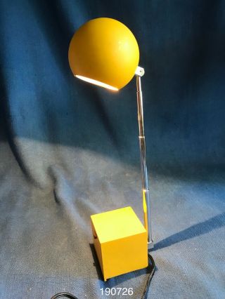 Vintage Michael Lax Lightolier Sphere Mid Century Modern Yellow Ball Desk Light