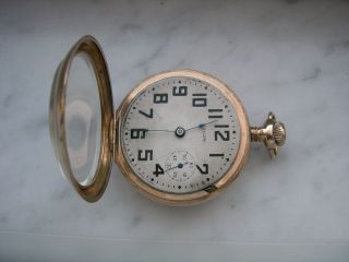 Antique Elgin Pw 17jewels 18s Second Hand At 3/gold Filled Case