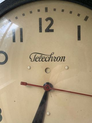 Vintage 1940 ' s Telechron Electric Wall Clock Model 1H 912 15 