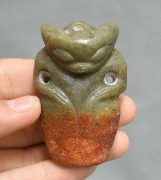 2.  4 " Old Chinese Hongshan Culture Jade Carved Sun God Pendant Amulet