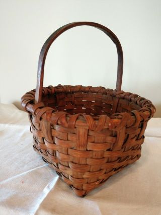 Early Child ' s Basket - Great Hickory Construction - circa - 1880 ' s 2