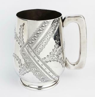 Victorian Aesthetic Movement Silver Plated Tankard C1880